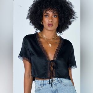 Princess Polly Silky Black Top